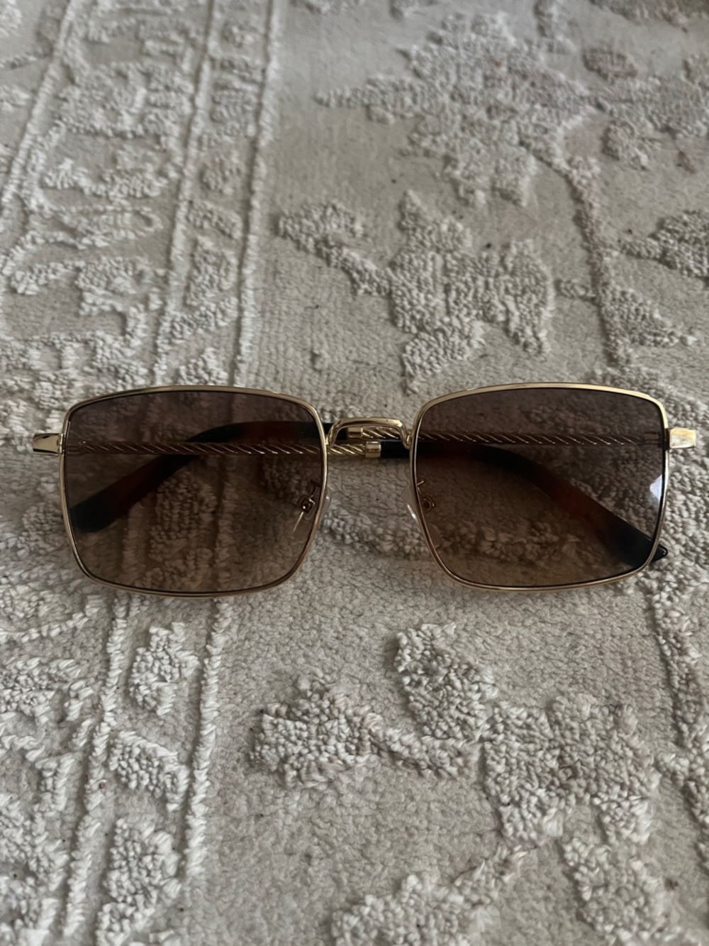 Gold Frame Brown Lens Men's Sunglasses